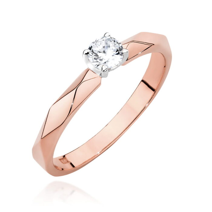 Inel Aur 14K cu Diamant 0.15 ct - Imagine 7