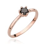 Inel Aur 14k cu Diamant Negru 0.30 ct - Imagine 7