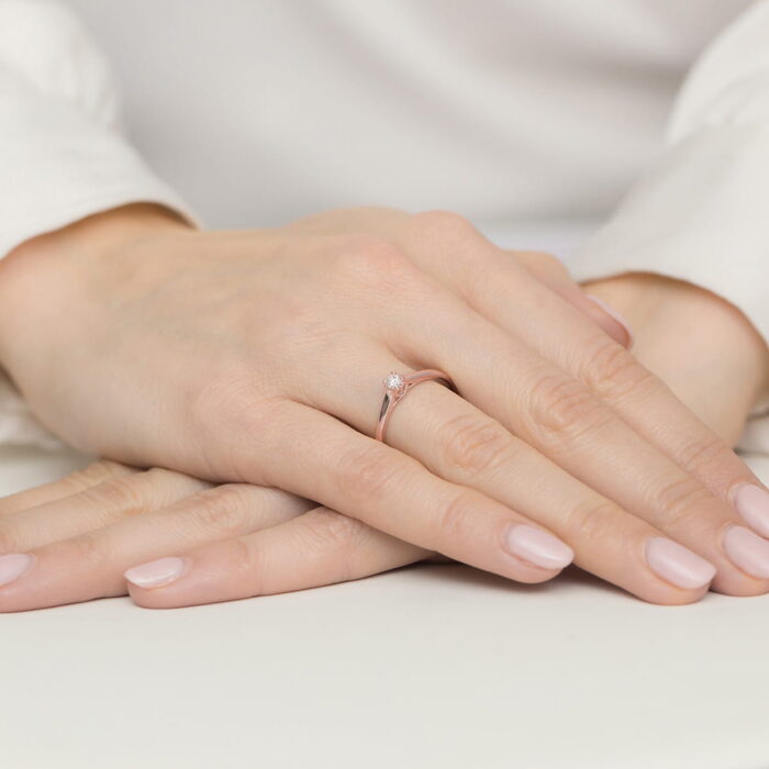 Inel Aur 14K  cu Diamant 0.12 ct - Imagine 10