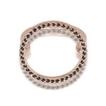 Inel Aur 14k cu Diamante Negre 0.20 ct - Imagine 8