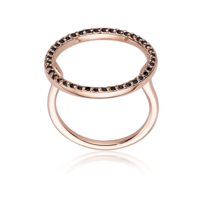 Inel Aur 14k cu Diamante Negre 0.20 ct - Imagine 9
