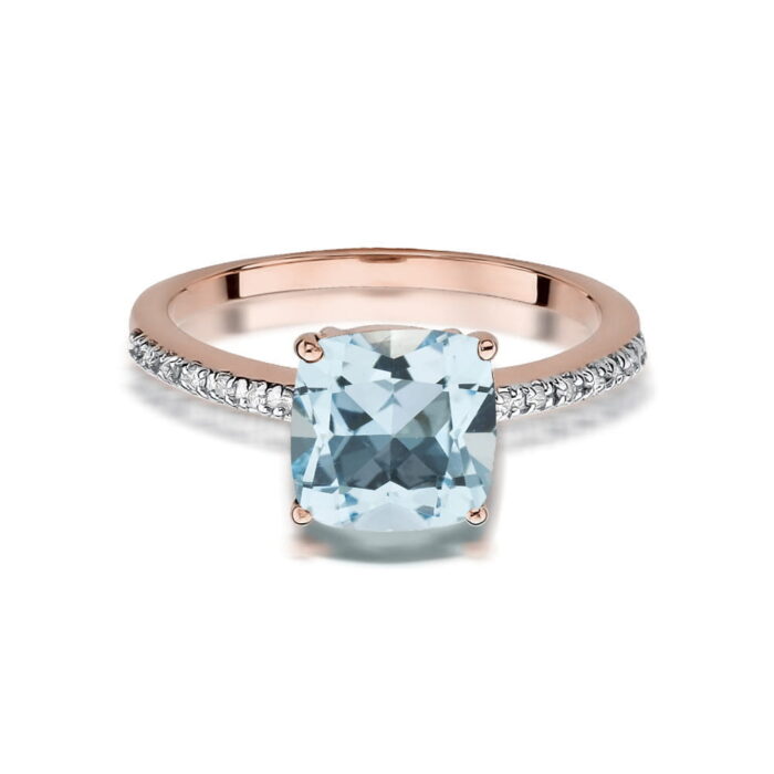 Inel Aur 14K cu Topaz 2.00 ct si Diamante 0.07 ct - Imagine 8