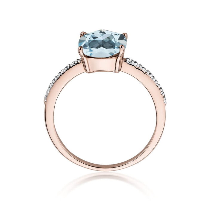 Inel Aur 14K cu Topaz 2.00 ct si Diamante 0.07 ct - Imagine 9