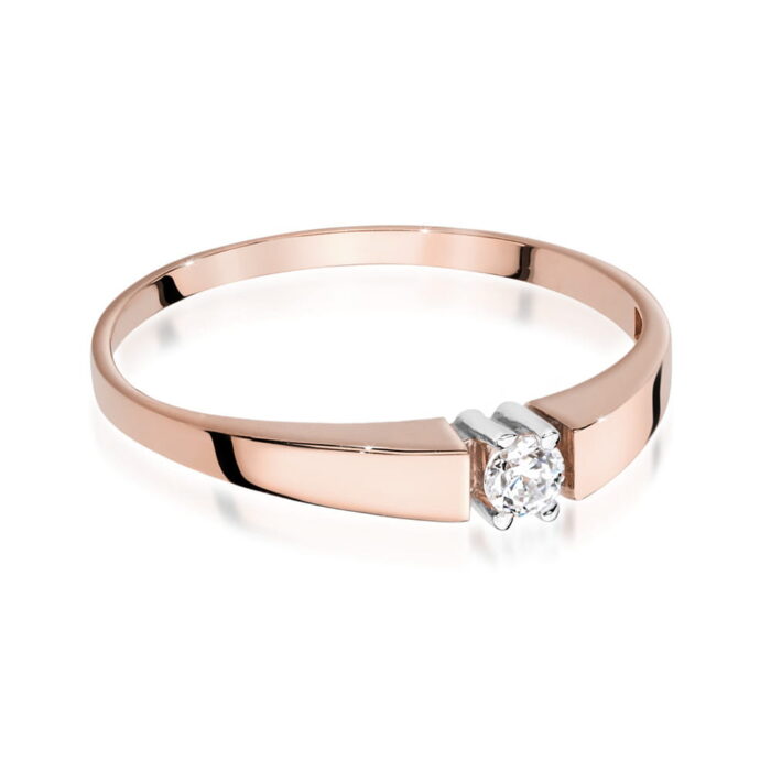 Inel Aur 14k cu Diamant 0.08 ct - Imagine 8