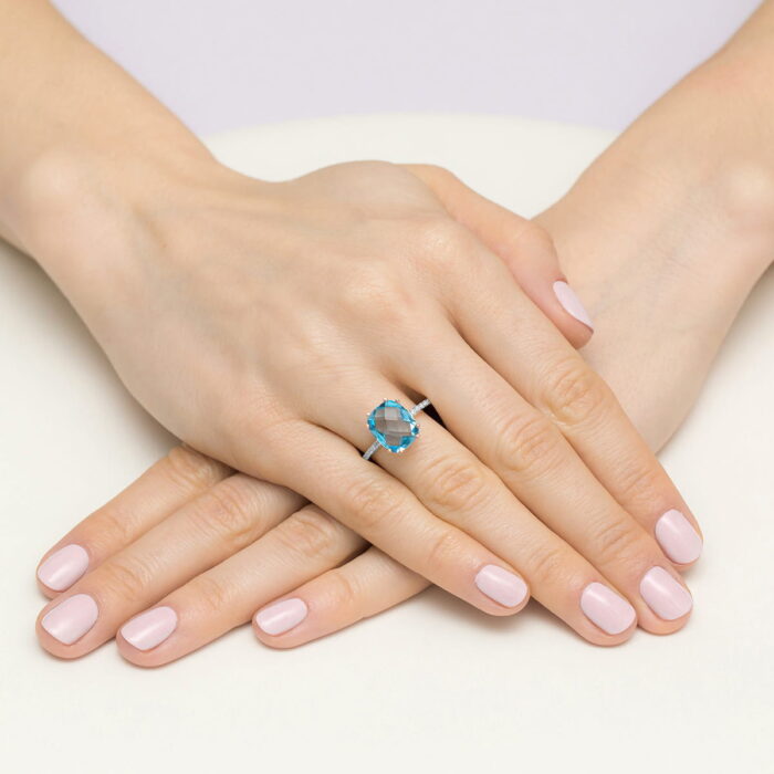 Inel Aur 14K cu Topaz 3.00 ct - Imagine 10