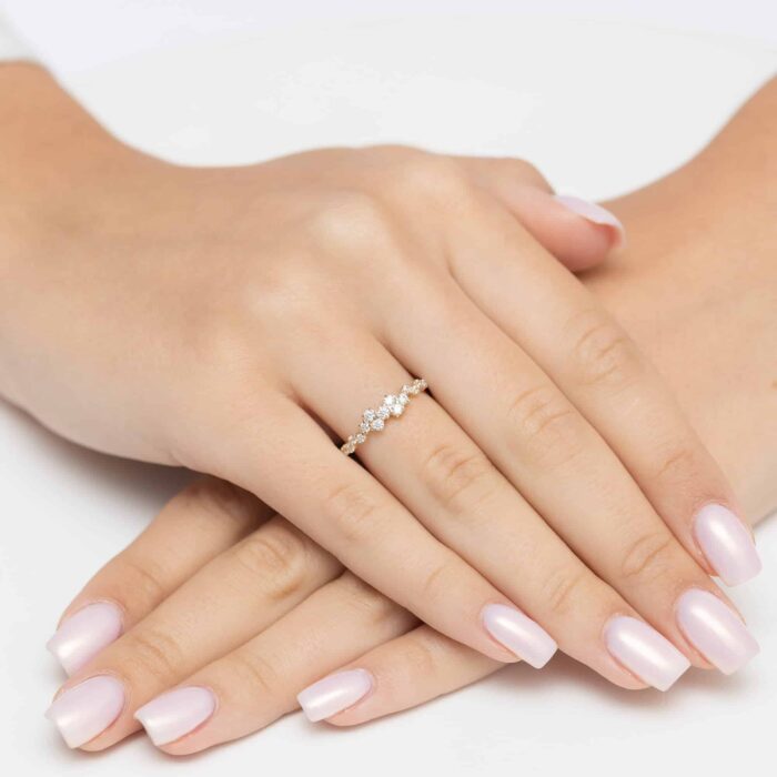Inel Aur 14k cu Diamante 0.33 ct - Imagine 4
