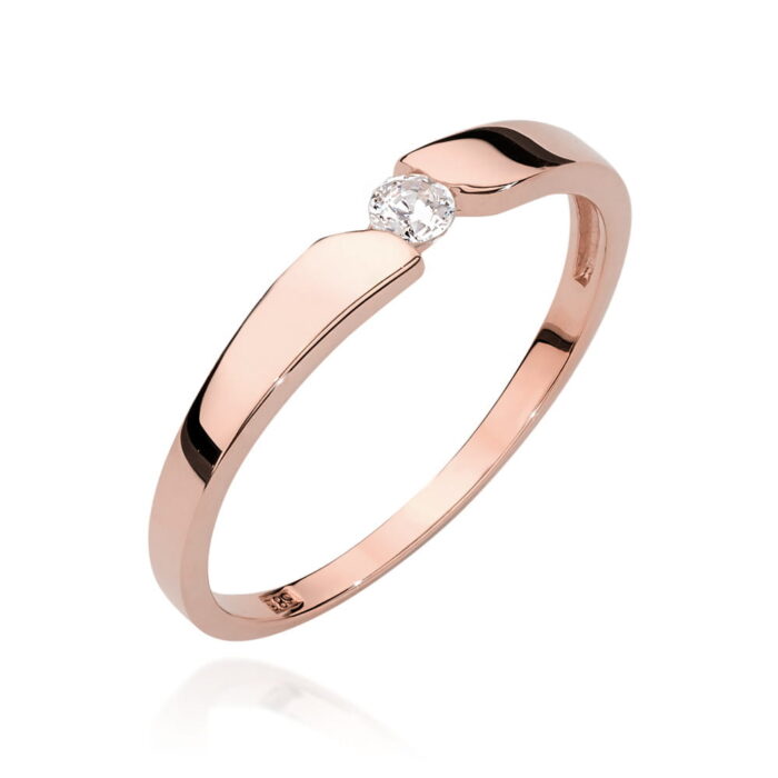 Inel Aur 14k cu Diamant 0.08 ct - Imagine 7