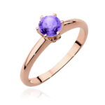 Inel Aur 14K cu Ametist 0.50 ct si Diamante 0.04 ct - Imagine 8
