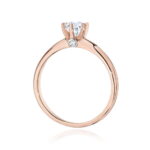 Inel Aur 14K cu Safir Alb 0.60 ct si Diamante 0.04 ct - Imagine 10