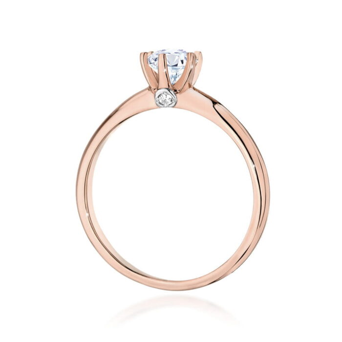 Inel Aur 14K cu Safir Alb 0.60 ct si Diamante 0.04 ct - Imagine 10