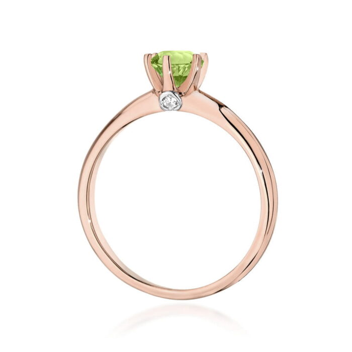 Inel Aur 14K cu Peridot 0.50 ct si Diamante 0.04 ct - Imagine 10