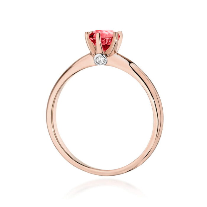 Inel Aur 14K cu Rubin 0.60 ct si Diamante 0.04 ct - Imagine 10