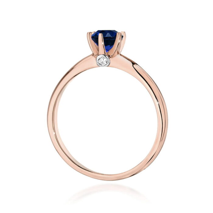 Inel Aur 14K cu Safir 0.50 ct si Diamante 0.04 ct - Imagine 10