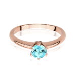 Inel Aur 14K cu Topaz 0.50 ct si Diamante 0.04 ct - Imagine 9