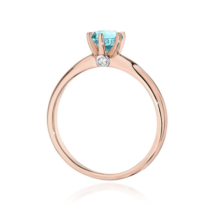 Inel Aur 14K cu Topaz 0.50 ct si Diamante 0.04 ct - Imagine 10