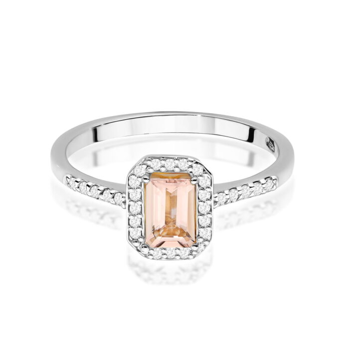 Inel Aur 14K cu Morganit 0.60 ct  si Diamante 0.19 ct - Imagine 6