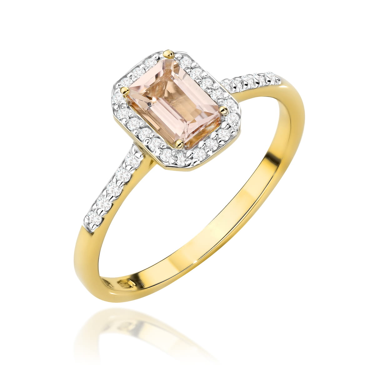W575-Z-585-M0.60_1.jpg Inel Aur 14K cu Morganit 0.60 ct si Diamante 0.19 ct - Imagine 1