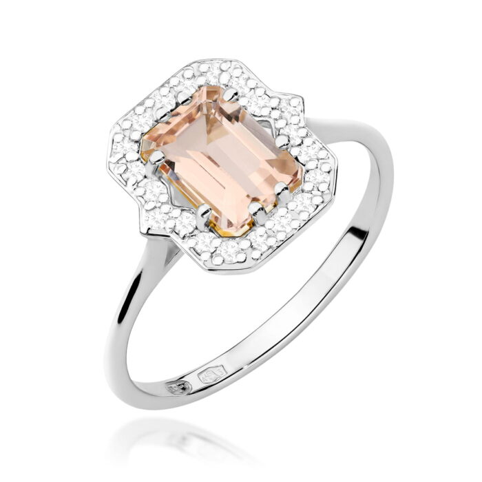 Inel Aur 14K cu Morganit 1.00 ct  si Diamante 0.17 ct - Imagine 5