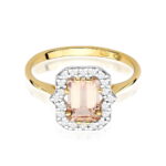 Inel Aur 14K cu Morganit 1.00 ct  si Diamante 0.17 ct - Imagine 3