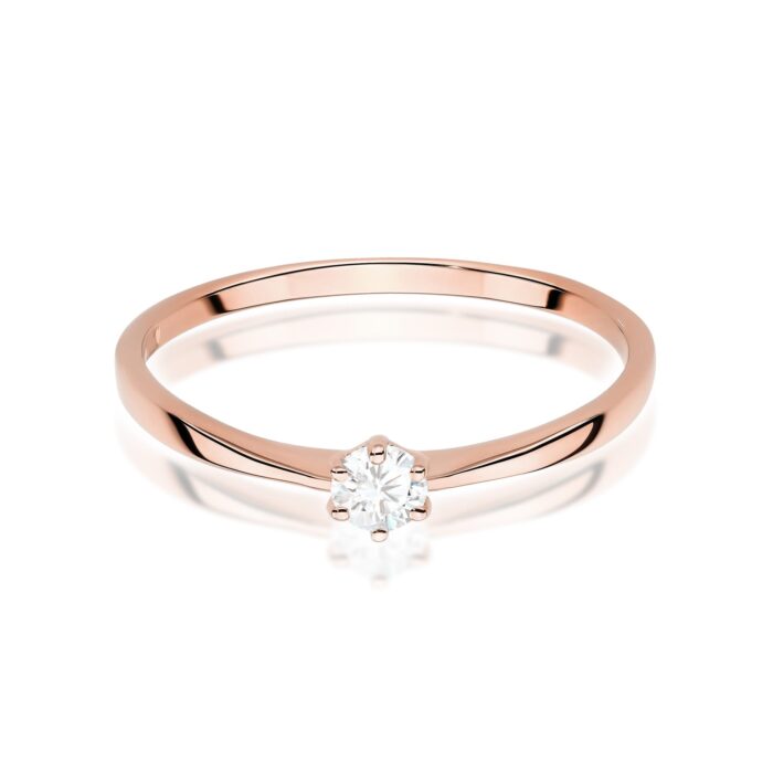 Inel Aur 14K cu Diamant 0.15 ct - Imagine 10