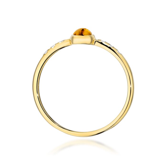 Inel Aur 14K W596 Turmalină Galbenă 0.30ct - Imagine 3