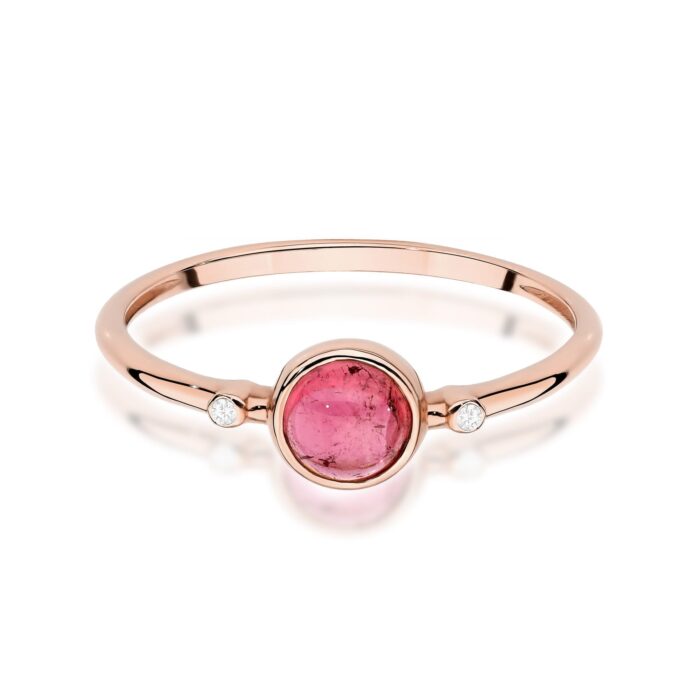Inel Aur 14K W597 Turmalină Roz 0.60ct - Imagine 8
