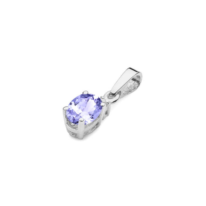 Pandantiv Aur 14K cu Tanzanit 0.40 ct si Diamant 0.0145 ct - Imagine 6