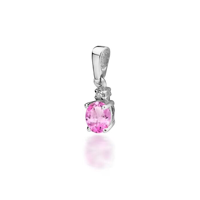 Pandantiv Aur 14K Z001 Topaz Roz 0.50ct - Imagine 5