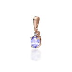 Pandantiv Aur 14K cu Tanzanit 0.40 ct si Diamant 0.0145 ct - Imagine 3