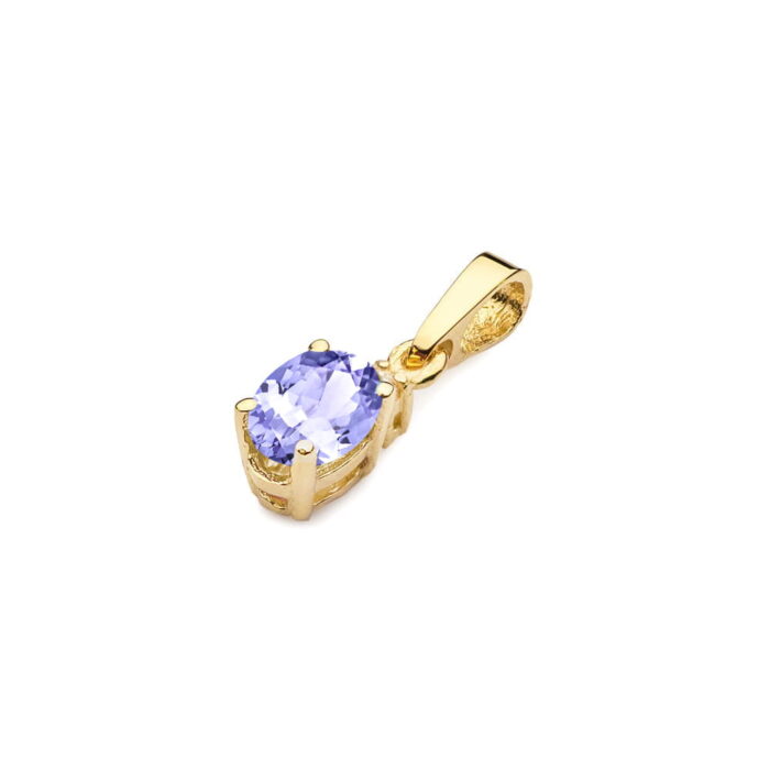 Pandantiv Aur 14K cu Tanzanit 0.40 ct si Diamant 0.0145 ct - Imagine 2