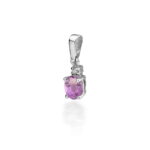 Pandantiv Aur 14K cu Ametist 0.40 ct si Diamant 0.0145 ct - Imagine 3