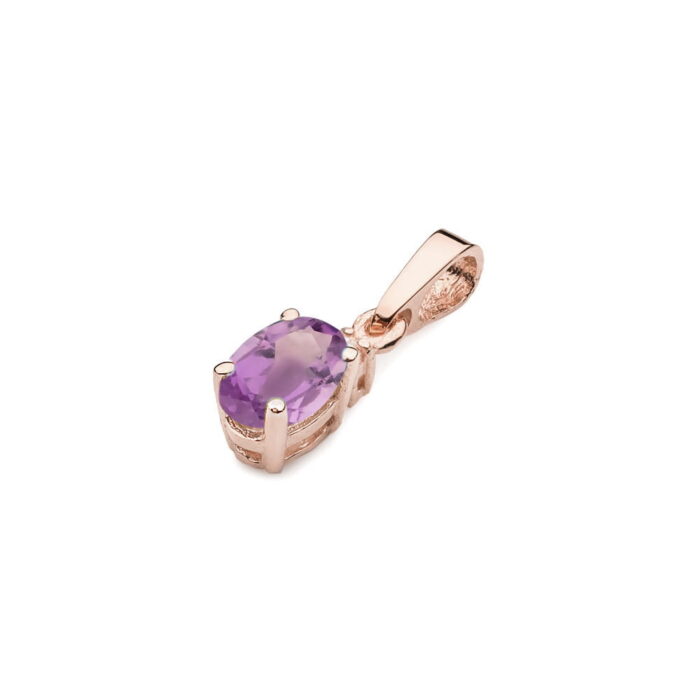 Pandantiv Aur 14K cu Ametist 0.40 ct si Diamant 0.0145 ct - Imagine 6