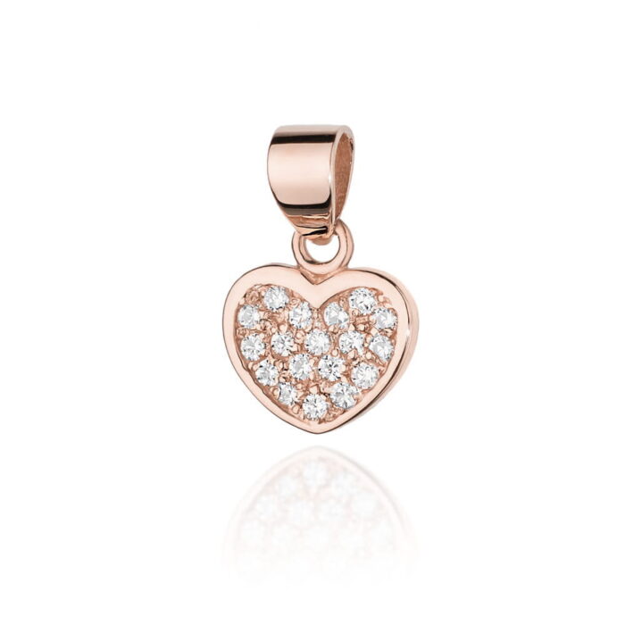Pandantiv Inima Aur 14K cu Diamante 0.15 ct - Imagine 3