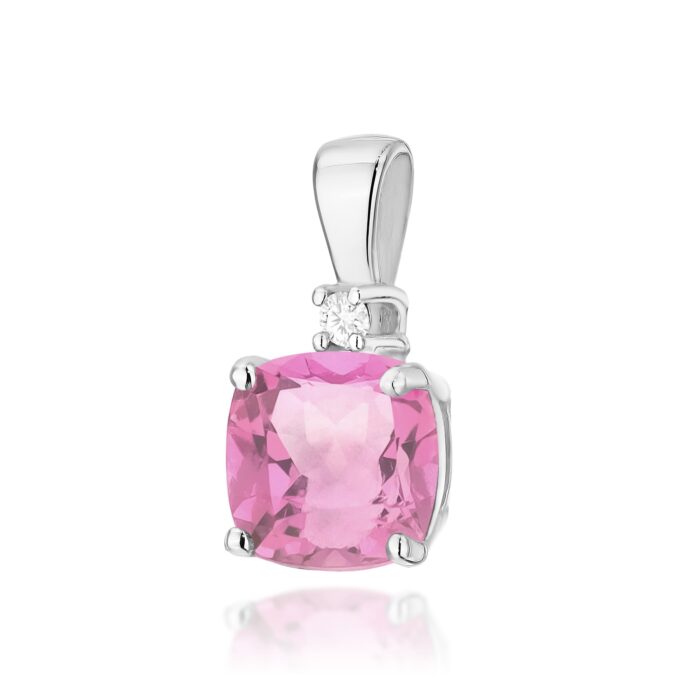 Pandantiv Aur 14K cu Topaz Roz 1.10 ct - Imagine 5