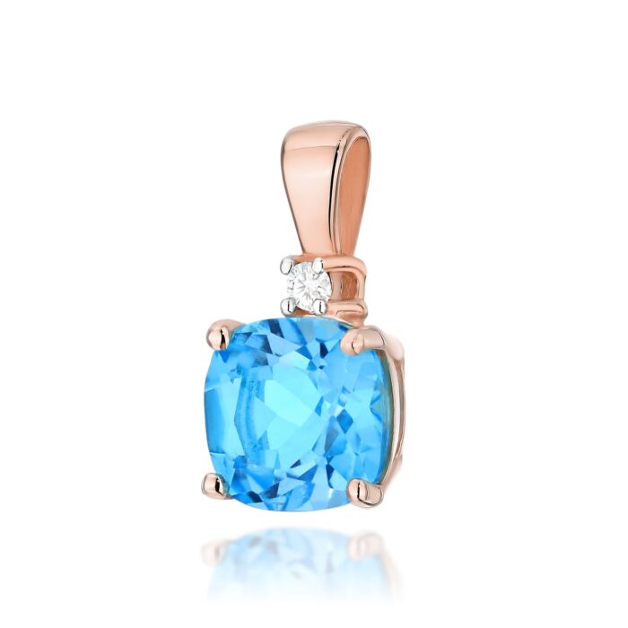 Pandantiv Aur 14K cu Topaz Albastru 1.10 ct - Imagine 5