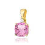 Pandantiv Aur 14K cu Topaz Roz 1.10 ct - Imagine 3