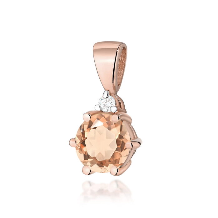 Pandantiv Aur 14K Z0076 Morganit 0.40ct - Imagine 3