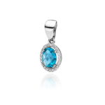 Pandantiv  Aur 14K cu Topaz 1.70 ct si Diamante 0.11 ct - Imagine 5