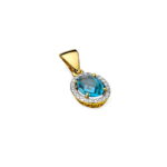 Pandantiv  Aur 14K cu Topaz 1.70 ct si Diamante 0.11 ct - Imagine 2