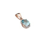 Pandantiv Aur 14K cu Topaz 3.20 ct si Diamante 0.04 ct - Imagine 4