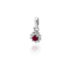 Pandantiv Aur 14 K cu Rubin 0.15 ct si diamante - Imagine 5