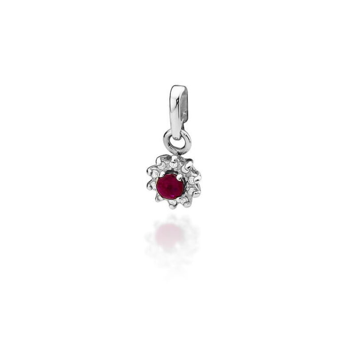 Pandantiv Aur 14 K cu Rubin 0.15 ct si diamante - Imagine 5