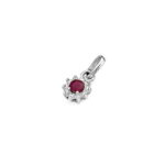 Pandantiv Aur 14 K cu Rubin 0.15 ct si diamante - Imagine 6