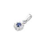 Pandantiv Aur 14K cu Safir 0.15 ct si Diamante 0.09 ct - Imagine 6