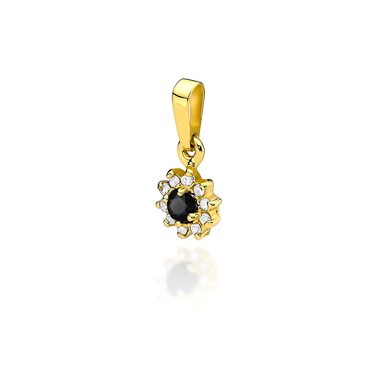 Z0185.Z3.DIB_.01_1.jpg Pandantiv Aur 14K Z0185 Diamant Negru 0.12ct - Imagine 1