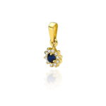 Pandantiv Aur 14K cu Safir 0.15 ct si Diamante 0.09 ct