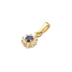 Pandantiv Aur 14K cu Safir 0.15 ct si Diamante 0.09 ct - Imagine 2
