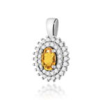 Pandantiv Aur 14K cu Citrin 0.50 ct si Diamante Naturale 0.19 ct - Imagine 3