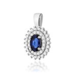 Pandantiv Aur 14K cu Safir 0.70 ct si Diamante Naturale 0.19 ct - Imagine 3