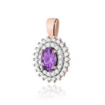 Pandantiv Aur 14K cu Ametist 0.40 ct si Diamante Naturale 0.19 ct - Imagine 5